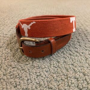 Smathers & Branson Texas Needlepoint Belt in Orange Size 34 - Perfect Condition